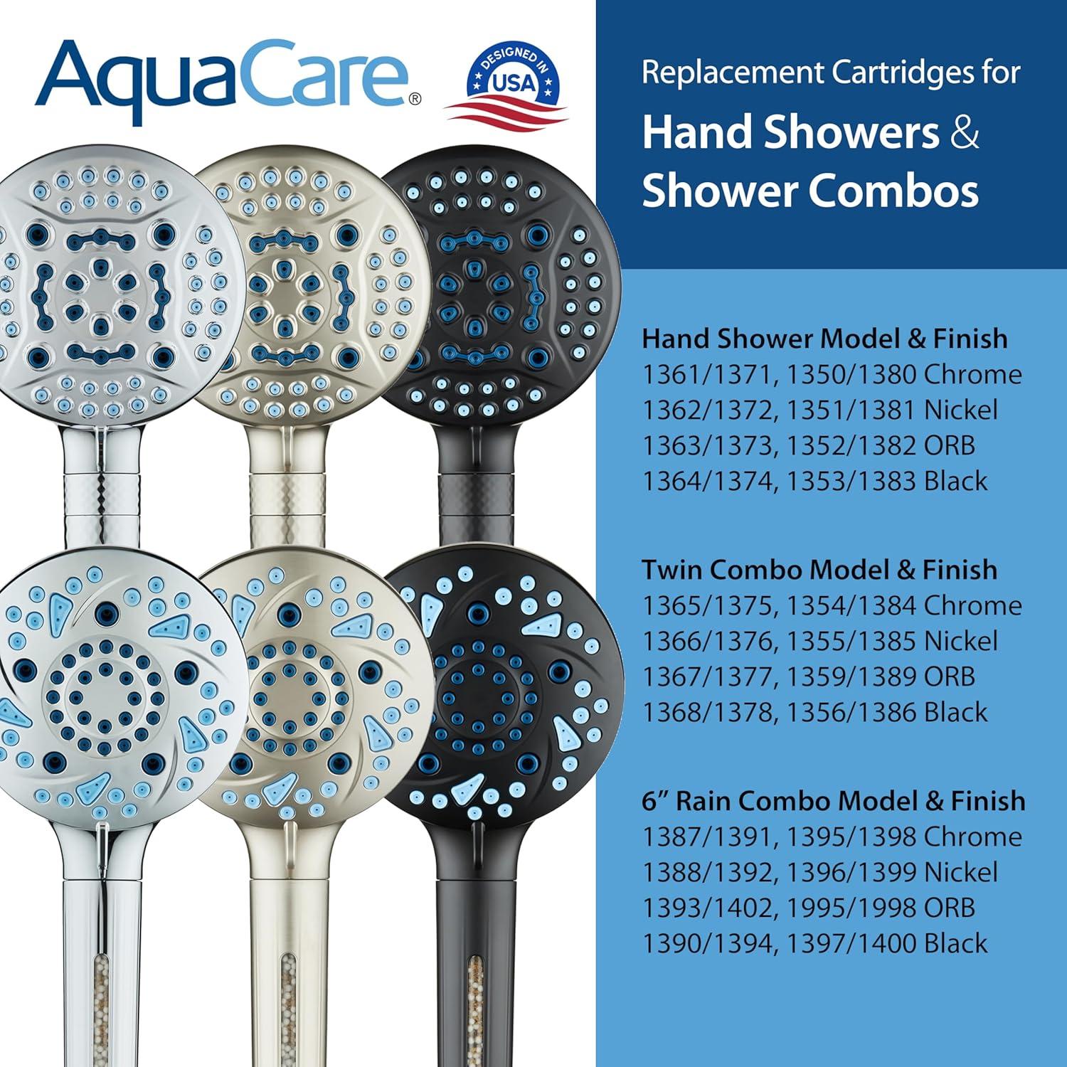 imageAquaCare 2pack American KDF Pure StayClean Shower Filter Replacement Cartridge for Worlds Most Advanced Handheld Shower Heads with Builtin Water Filter and 2mode Power Wash  Top American Brand
