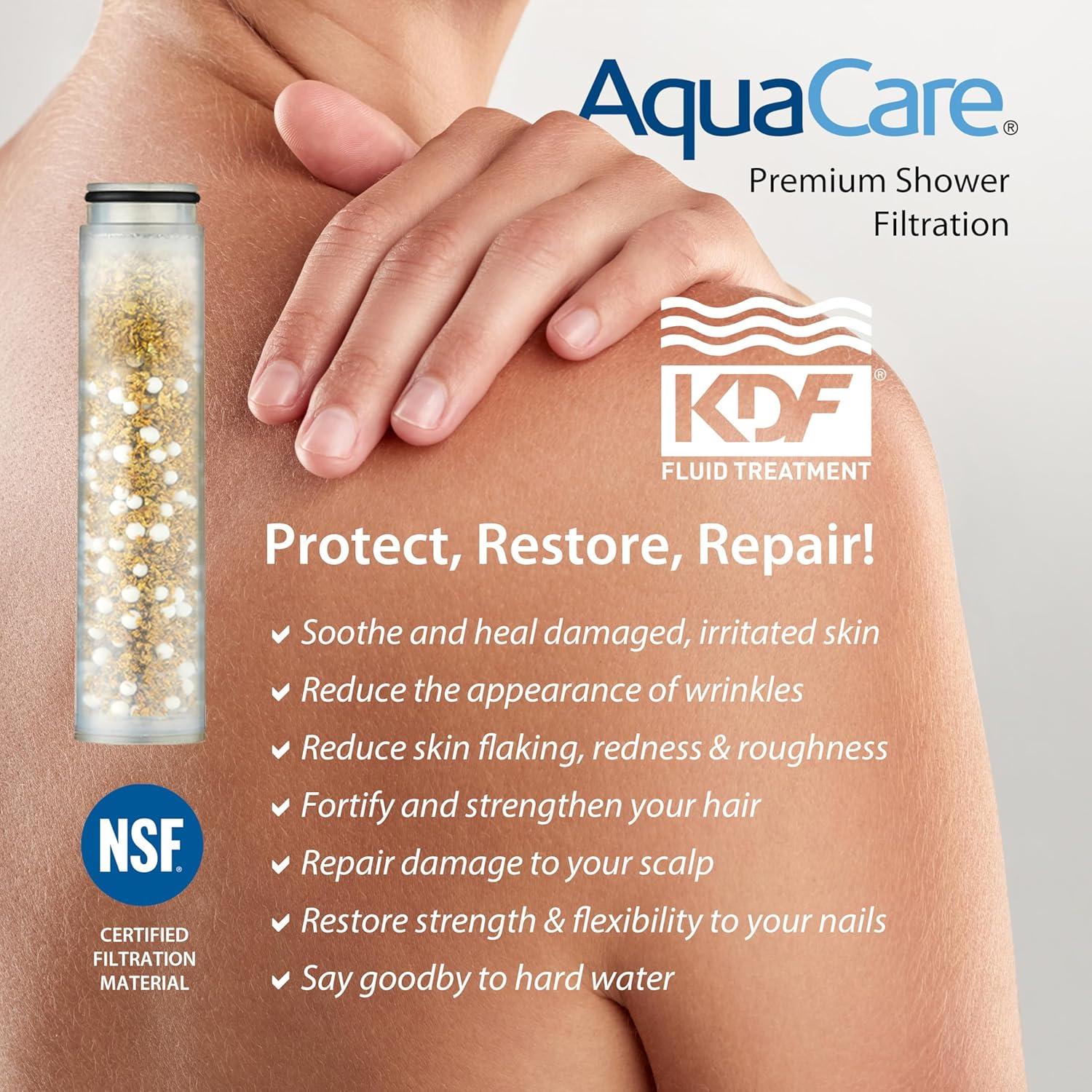 imageAquaCare 2pack American KDF Pure StayClean Shower Filter Replacement Cartridge for Worlds Most Advanced Handheld Shower Heads with Builtin Water Filter and 2mode Power Wash  Top American Brand