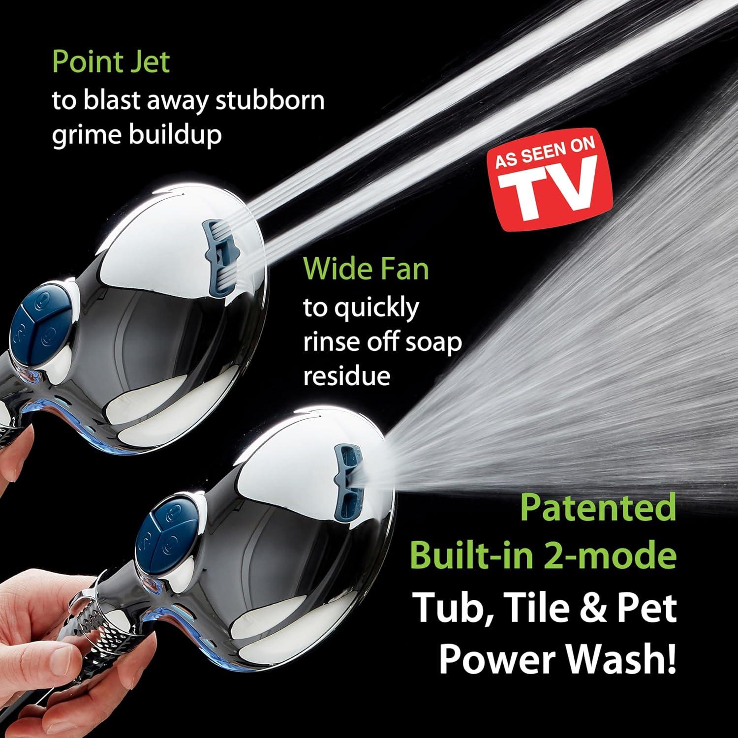 imageAquaCare High Pressure 6way Dual Shower Head Combo with Builtin Filter ampamp Power Wash  Clean Tub Tile ampamp Pets Remove Chlorine Lead ampamp Toxins from Water to Protect Skin Hair ampamp Nails Nickel FinishChrome