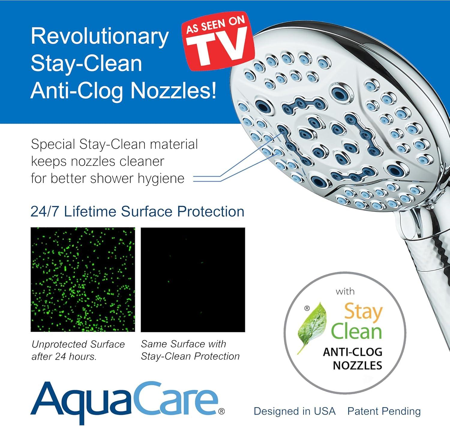 imageAquaCare High Pressure 6way Dual Shower Head Combo with Builtin Filter ampamp Power Wash  Clean Tub Tile ampamp Pets Remove Chlorine Lead ampamp Toxins from Water to Protect Skin Hair ampamp Nails Chrome FinishChrome