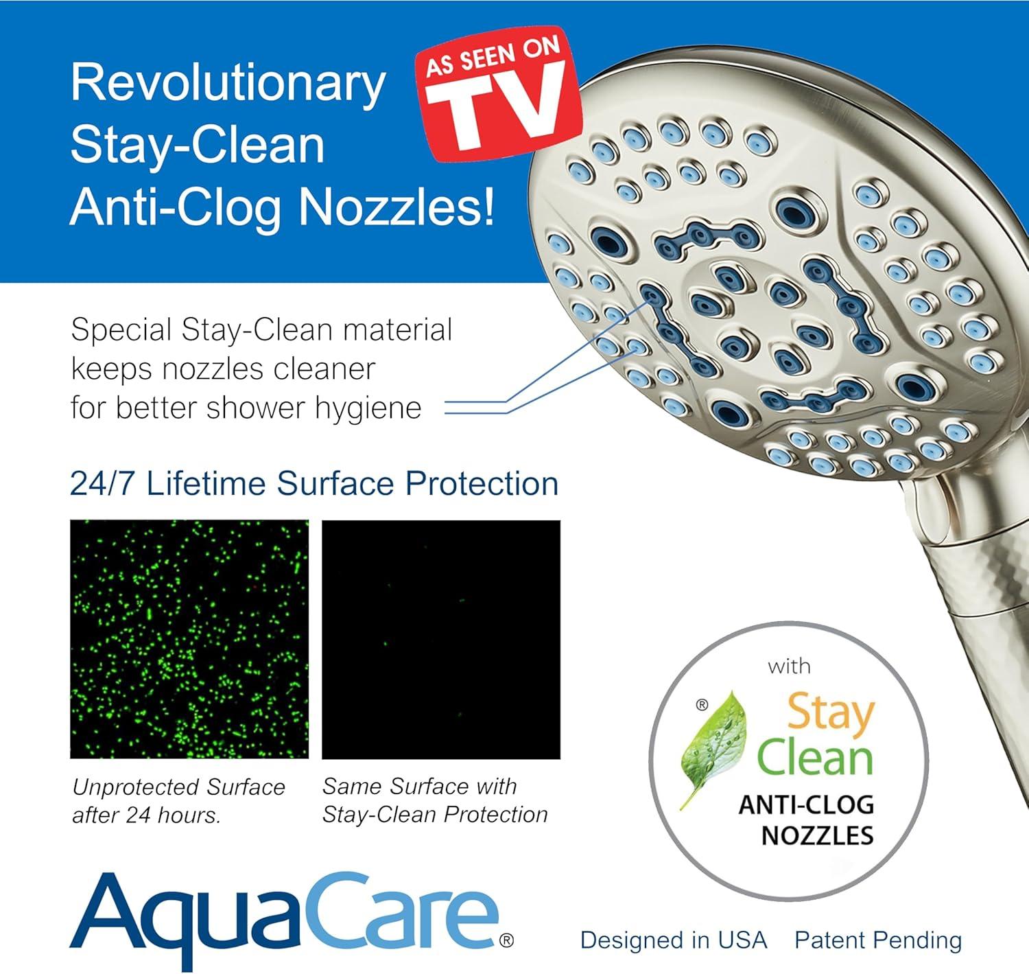 imageAquaCare High Pressure 6way Dual Shower Head Combo with Builtin Filter ampamp Power Wash  Clean Tub Tile ampamp Pets Remove Chlorine Lead ampamp Toxins from Water to Protect Skin Hair ampamp Nails Chrome FinishNickel