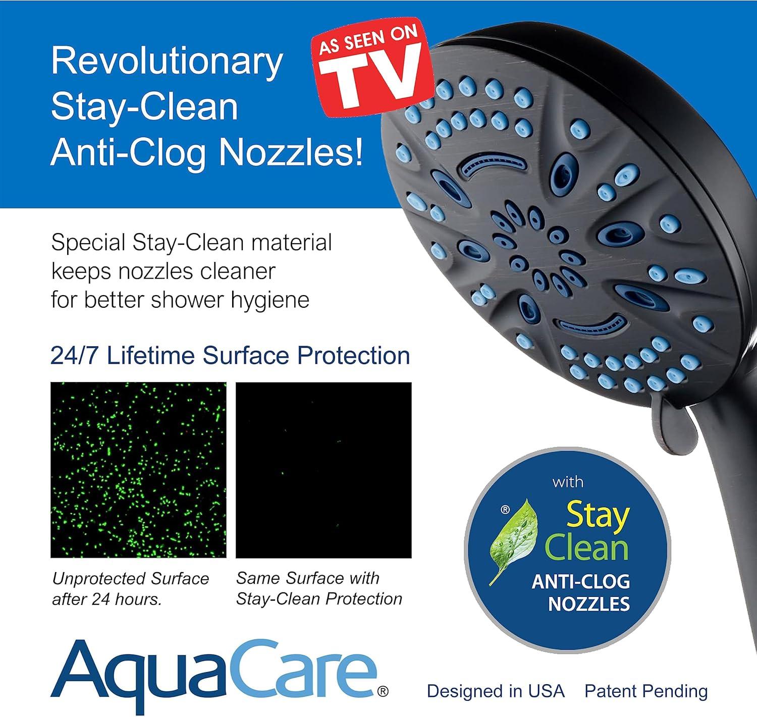 imageAquaCare Magneton 8setting Magnetic Docking Hand Shower with Builtin Shower Filter  ONOFF Filtration Modes Instant Cartridge Reload StayClean KDF Cartridge 6 ft Steel Hose Satin NickelMatte Black