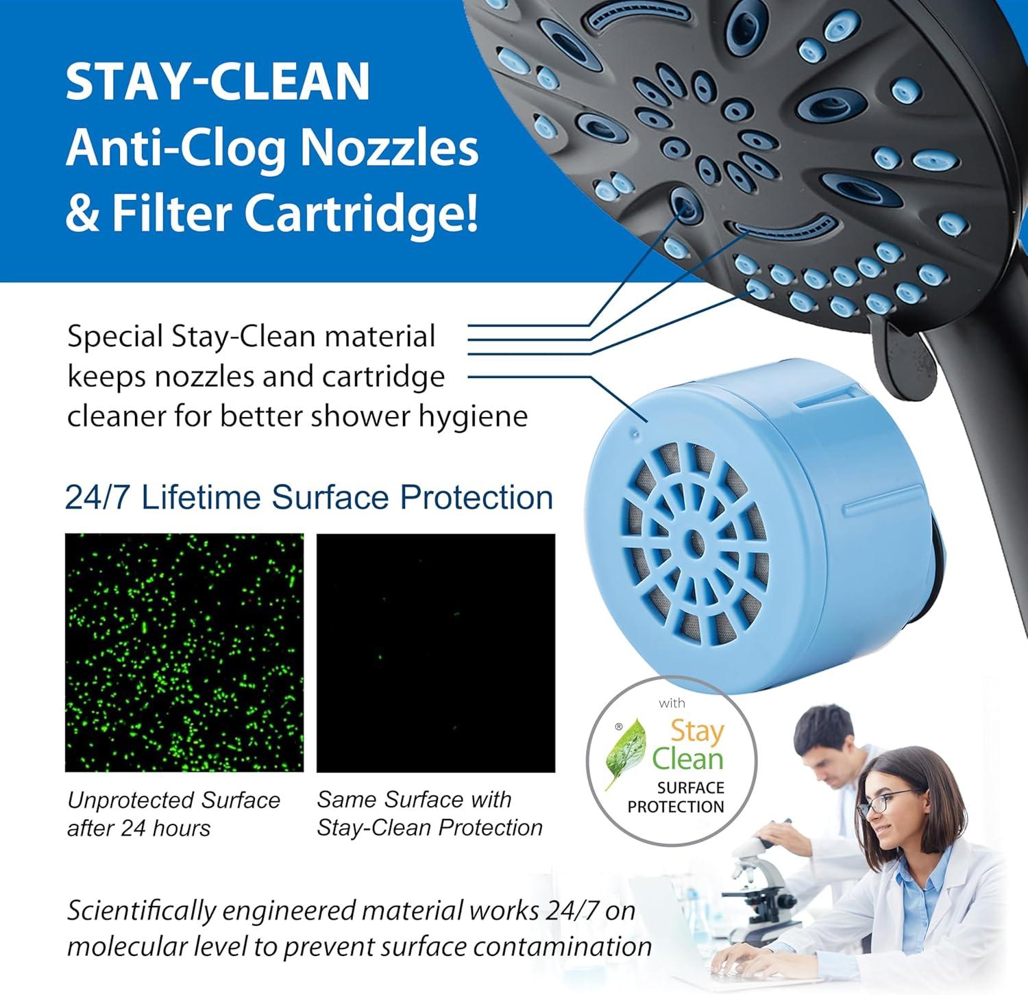 imageAquaCare Magneton 8setting Magnetic Docking Hand Shower with Builtin Shower Filter  ONOFF Filtration Modes Instant Cartridge Reload StayClean KDF Cartridge 6 ft Steel Hose Satin NickelMatte Black