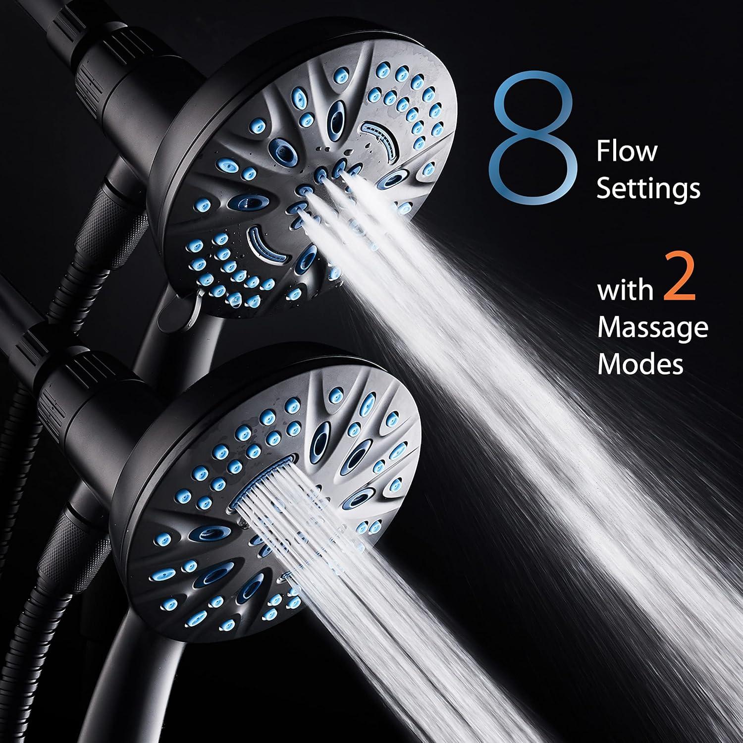 imageAquaCare Magneton 8setting Magnetic Docking Hand Shower with Builtin Shower Filter  ONOFF Filtration Modes Instant Cartridge Reload StayClean KDF Cartridge 6 ft Steel Hose Satin NickelMatte Black