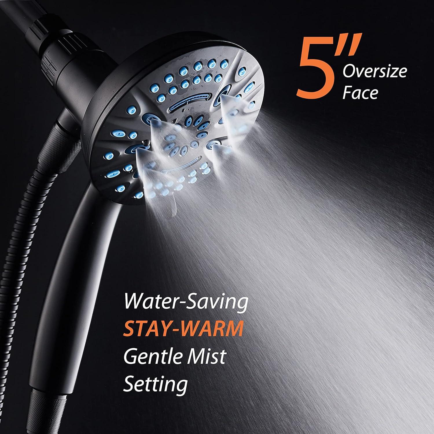 imageAquaCare Magneton 8setting Magnetic Docking Hand Shower with Builtin Shower Filter  ONOFF Filtration Modes Instant Cartridge Reload StayClean KDF Cartridge 6 ft Steel Hose Satin NickelMatte Black