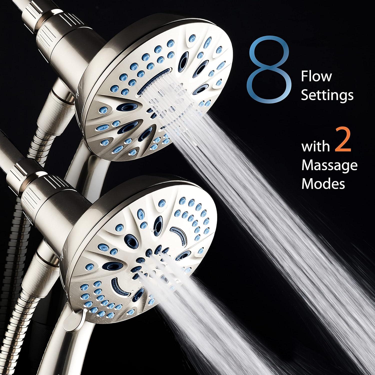 imageAquaCare Magneton 8setting Magnetic Docking Hand Shower with Builtin Shower Filter  ONOFF Filtration Modes Instant Cartridge Reload StayClean KDF Cartridge 6 ft Steel Hose Satin NickelSatin Nickel