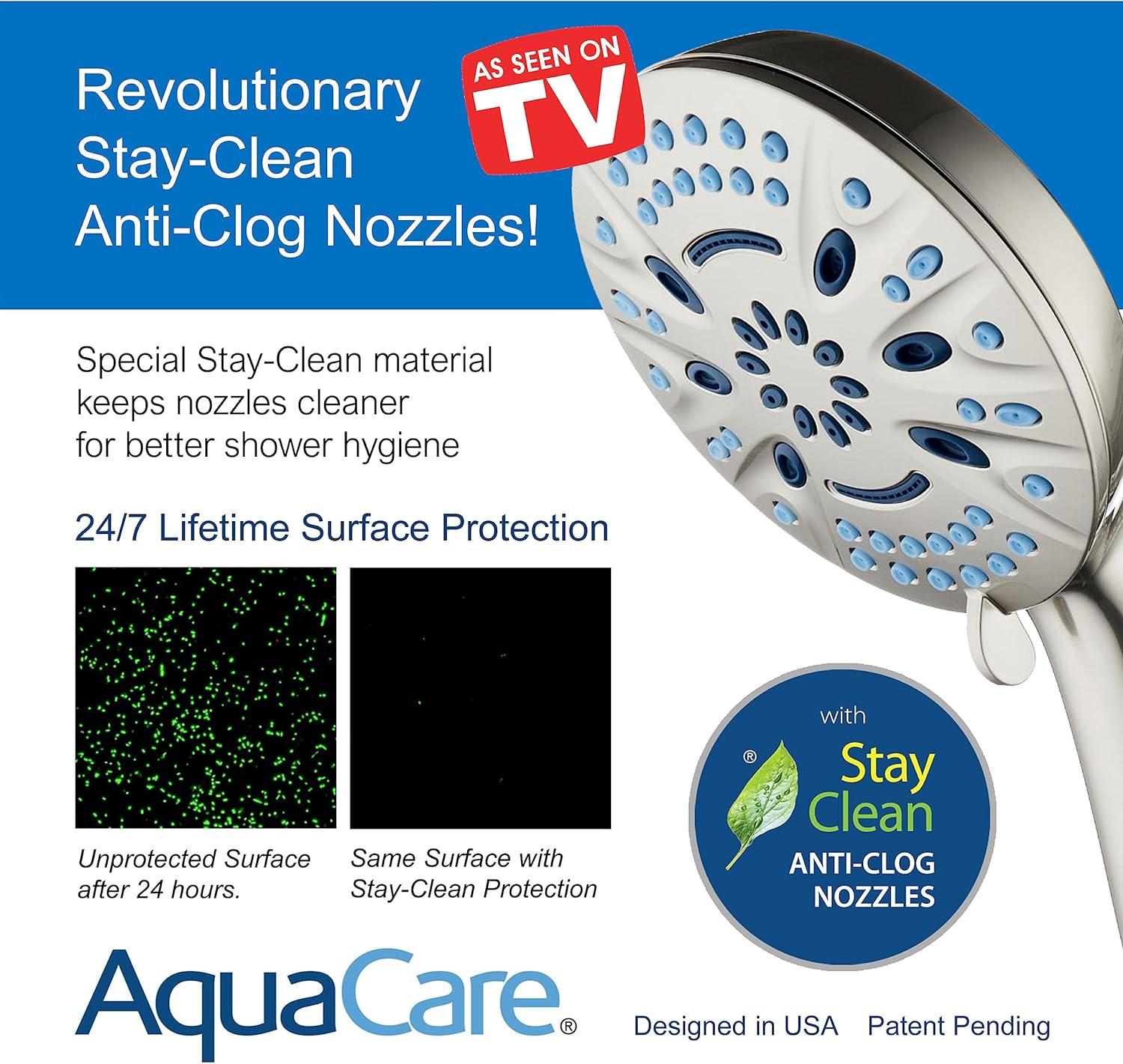 imageAquaCare Magneton 8setting Magnetic Docking Hand Shower with Builtin Shower Filter  ONOFF Filtration Modes Instant Cartridge Reload StayClean KDF Cartridge 6 ft Steel Hose Satin NickelSatin Nickel