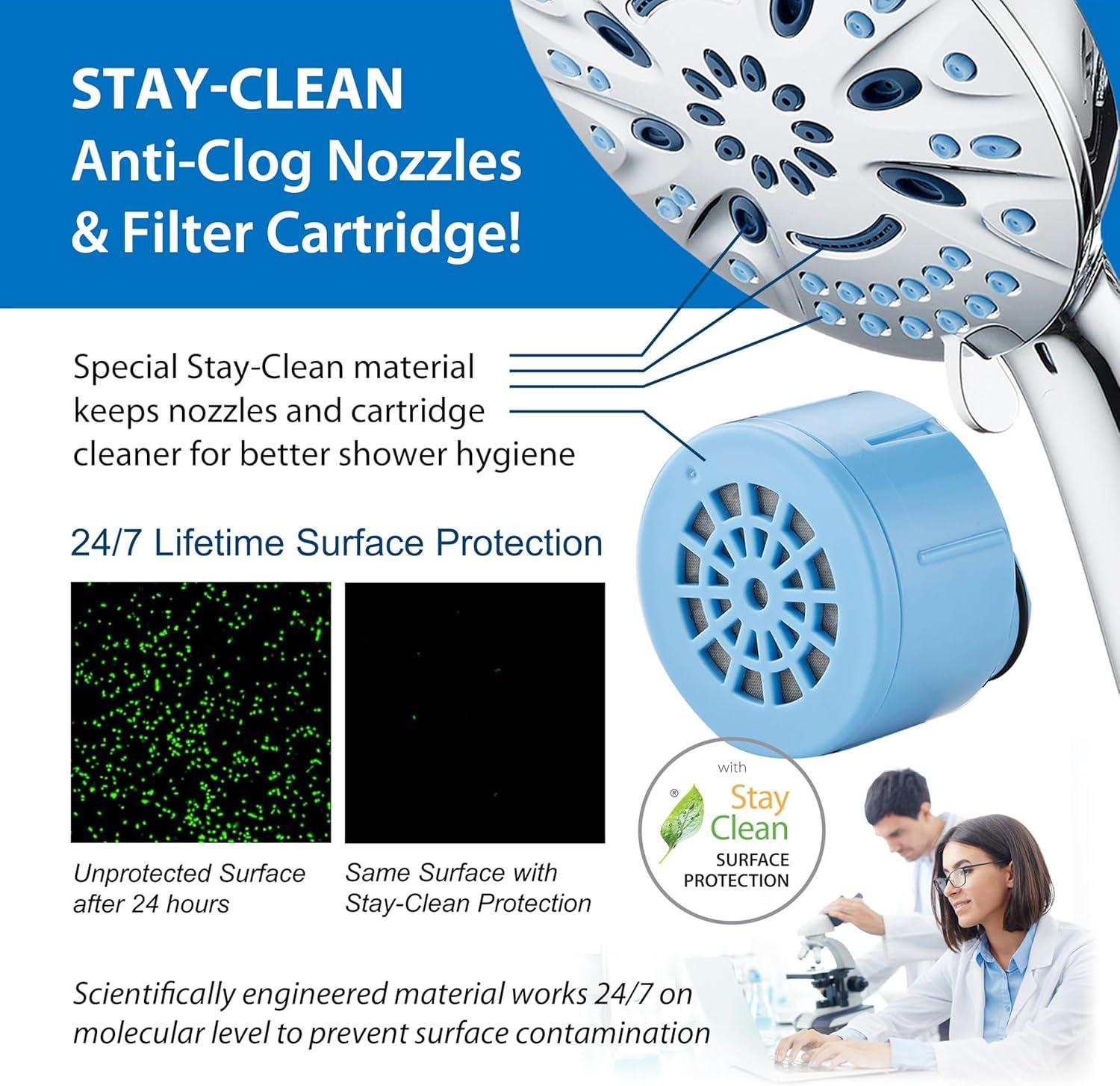 imageAquaCare Magneton 8setting Magnetic Docking Hand Shower with Builtin Shower Filter  ONOFF Filtration Modes Instant Cartridge Reload StayClean KDF Cartridge 6 ft Steel Hose Satin NickelChrome