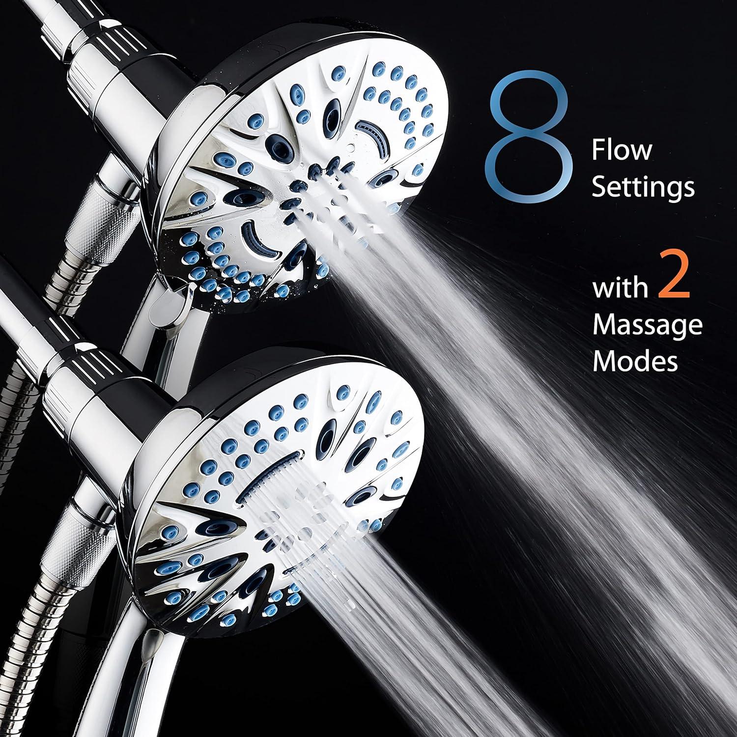imageAquaCare Magneton 8setting Magnetic Docking Hand Shower with Builtin Shower Filter  ONOFF Filtration Modes Instant Cartridge Reload StayClean KDF Cartridge 6 ft Steel Hose Satin NickelChrome