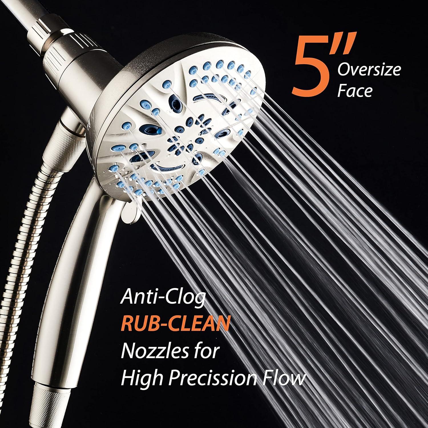 imageAquaCare Magneton 8setting Magnetic Docking Hand Shower with Builtin Shower Filter  ONOFF Filtration Modes Instant Cartridge Reload StayClean KDF Cartridge 6 ft Steel Hose Satin NickelSatin Nickel