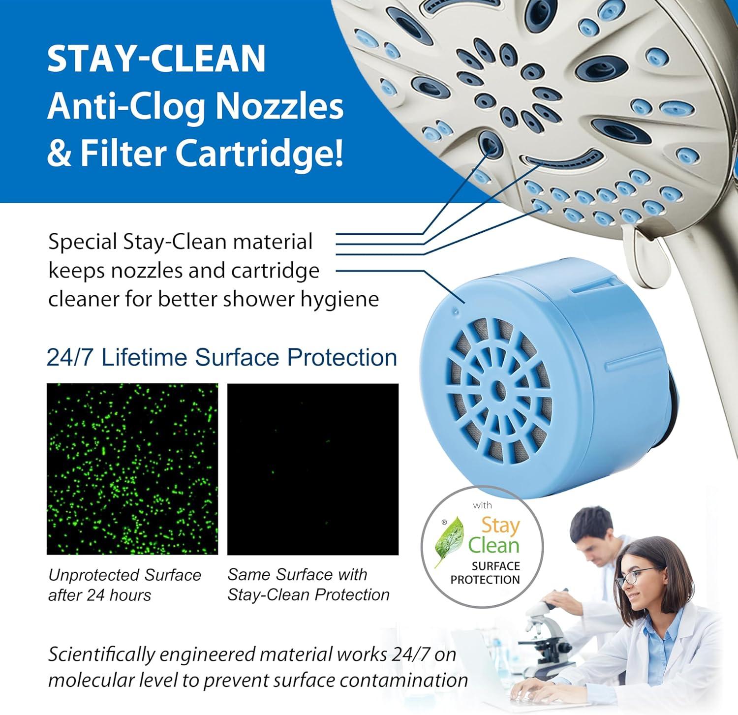 imageAquaCare Magneton 8setting Magnetic Docking Hand Shower with Builtin Shower Filter  ONOFF Filtration Modes Instant Cartridge Reload StayClean KDF Cartridge 6 ft Steel Hose Satin NickelSatin Nickel