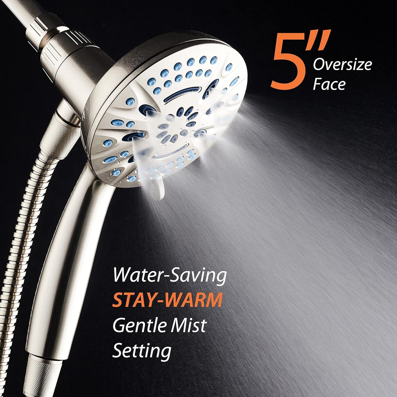 imageAquaCare Magneton 8setting Magnetic Docking Hand Shower with Builtin Shower Filter  ONOFF Filtration Modes Instant Cartridge Reload StayClean KDF Cartridge 6 ft Steel Hose Satin NickelSatin Nickel