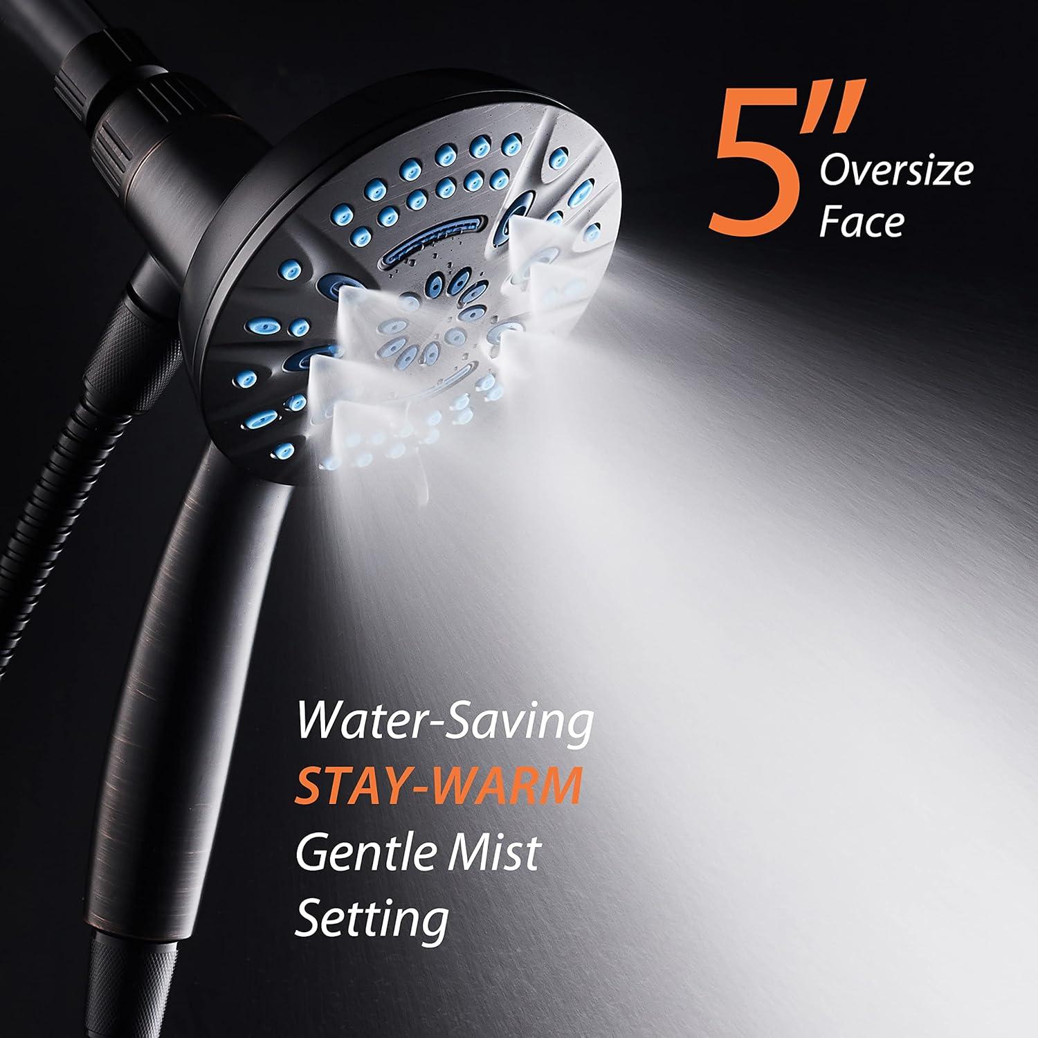 imageAquaCare Magneton 8setting Magnetic Docking Hand Shower with Builtin Shower Filter  ONOFF Filtration Modes Instant Cartridge Reload StayClean KDF Cartridge 6 ft Steel Hose Satin NickelOil Rubbed Bronze
