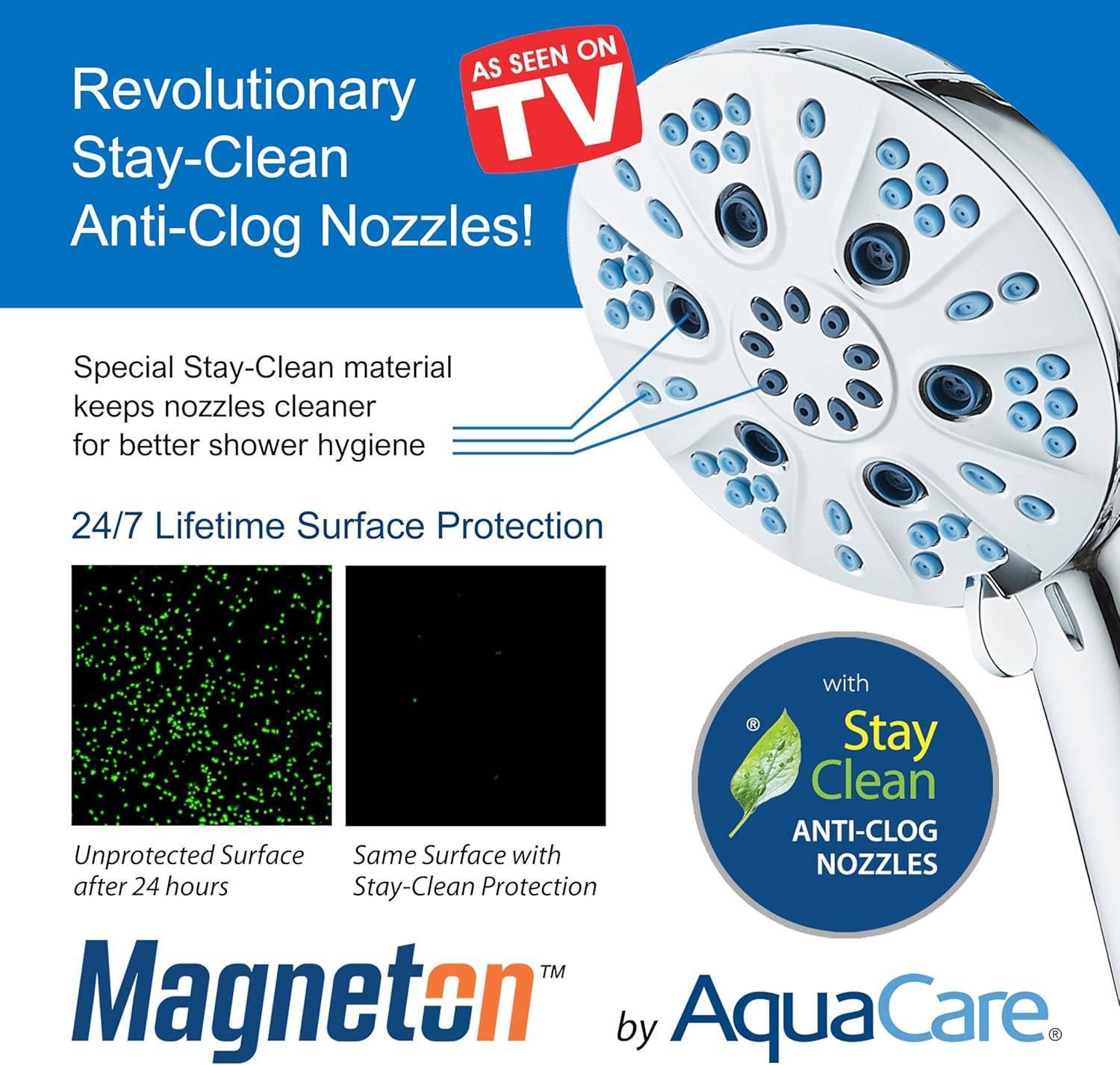 imageAquaCare Magneton HighPressure 48mode Luxury 3way Combo System with Magnetic Guidance Docking Giant Rain ampamp Handheld Shower Head Hygienic Jets and 6 ft Stainless Steel Hose Matte Black FinishChrome