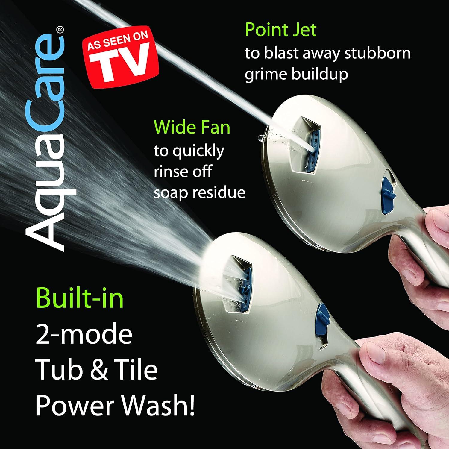 imageHotel Spa AquaCare AsSeenOnTV High Pressure 48setting Rain ampamp Handheld 3way Shower Head Combo  Anticlog NozzlesTub Tile ampamp Pet Power WashExtra Long 6 ft HoseAll Chrome FinishSatin Nickel