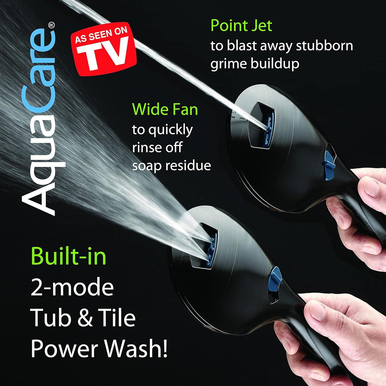 imageHotel Spa AquaCare AsSeenOnTV High Pressure 48setting Rain ampamp Handheld 3way Shower Head Combo  Anticlog NozzlesTub Tile ampamp Pet Power WashExtra Long 6 ft HoseAll Chrome FinishMatte Black