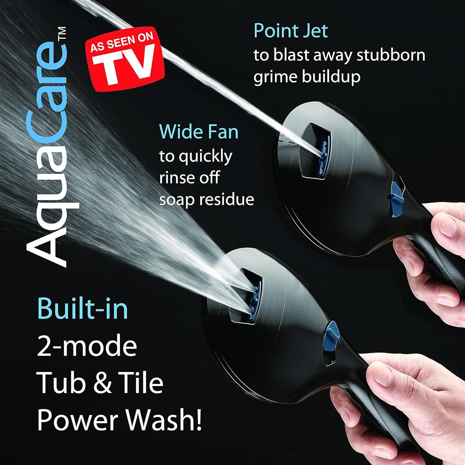 imageHotel Spa AquaCare AsSeenOnTV High Pressure Handheld ampamp Rain 50mode 3way Shower Head Combo with Anticlog Jets 2mode Tub ampamp Pet Power Wash Extra Wall Bracket 6 ft Hose All Chrome FinishOil Rubbed Bronze