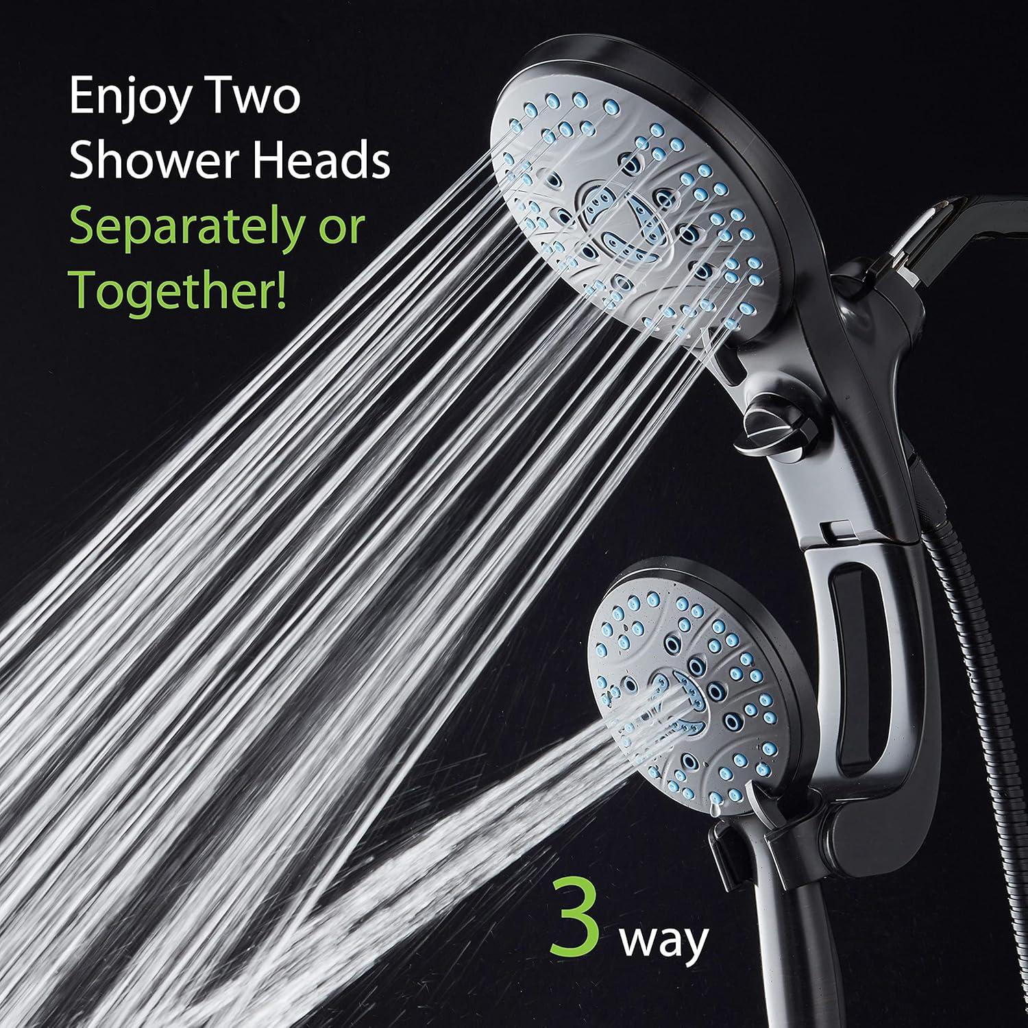 imageHotel Spa AquaCare AsSeenOnTV High Pressure HandheldRain 50mode 3way Shower Head Combo with Adjustable Arm  Anticlog Nozzles Tub ampamp Pet Power Wash 6 ft Hose All Chrome FinishOil Rubbed Bronze