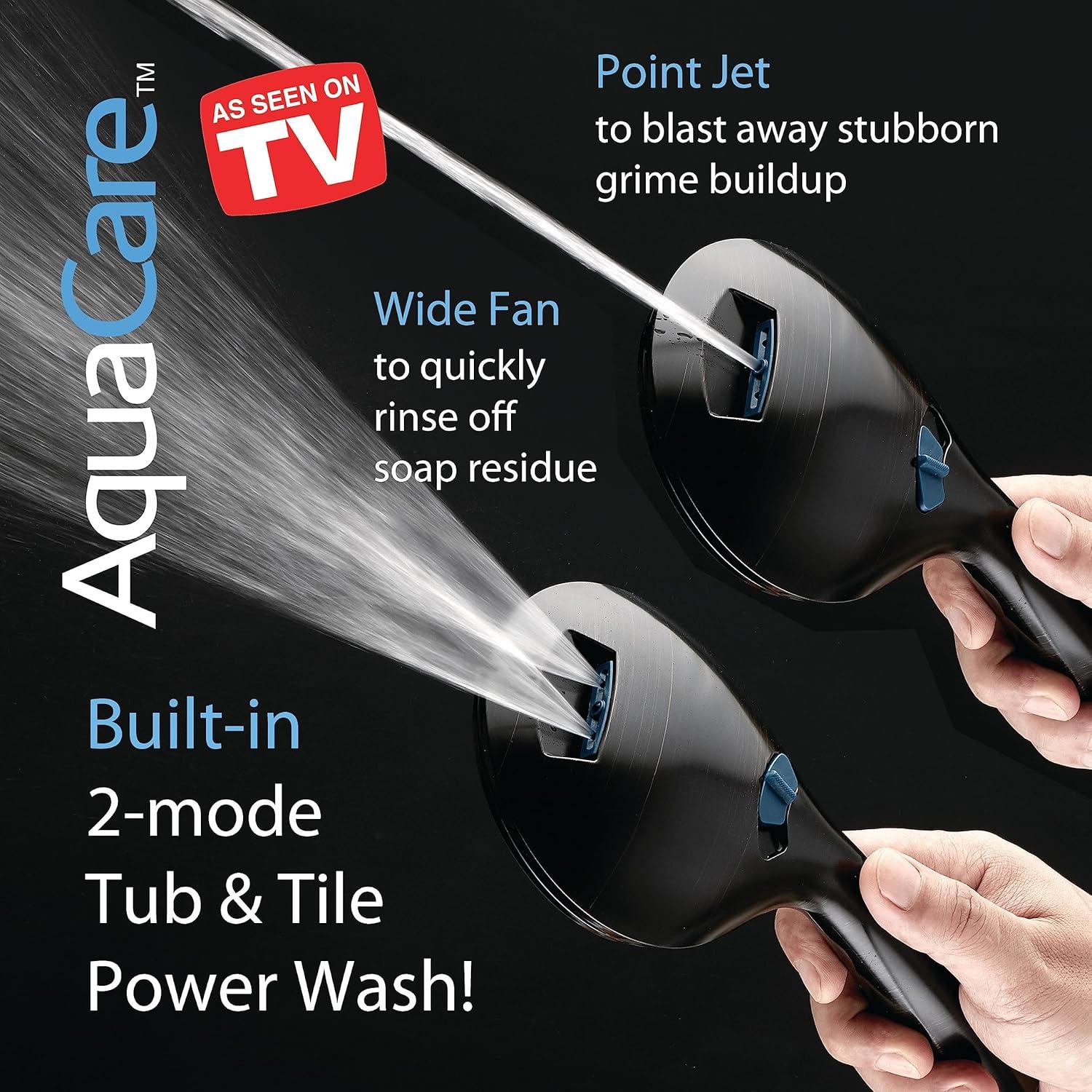 imageHotel Spa AquaCare AsSeenOnTV High Pressure HandheldRain 50mode 3way Shower Head Combo with Adjustable Arm  Anticlog Nozzles Tub ampamp Pet Power Wash 6 ft Hose All Chrome FinishOil Rubbed Bronze