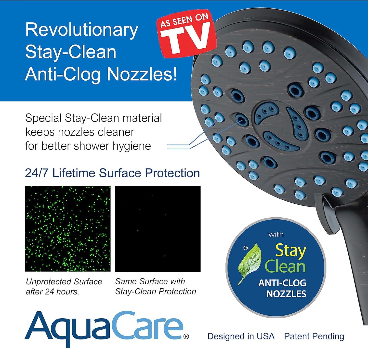imageHotel Spa AquaCare AsSeenOnTV High Pressure HandheldRain 50mode 3way Shower Head Combo with Adjustable Arm  Anticlog Nozzles Tub ampamp Pet Power Wash 6 ft Hose All Chrome FinishOil Rubbed Bronze