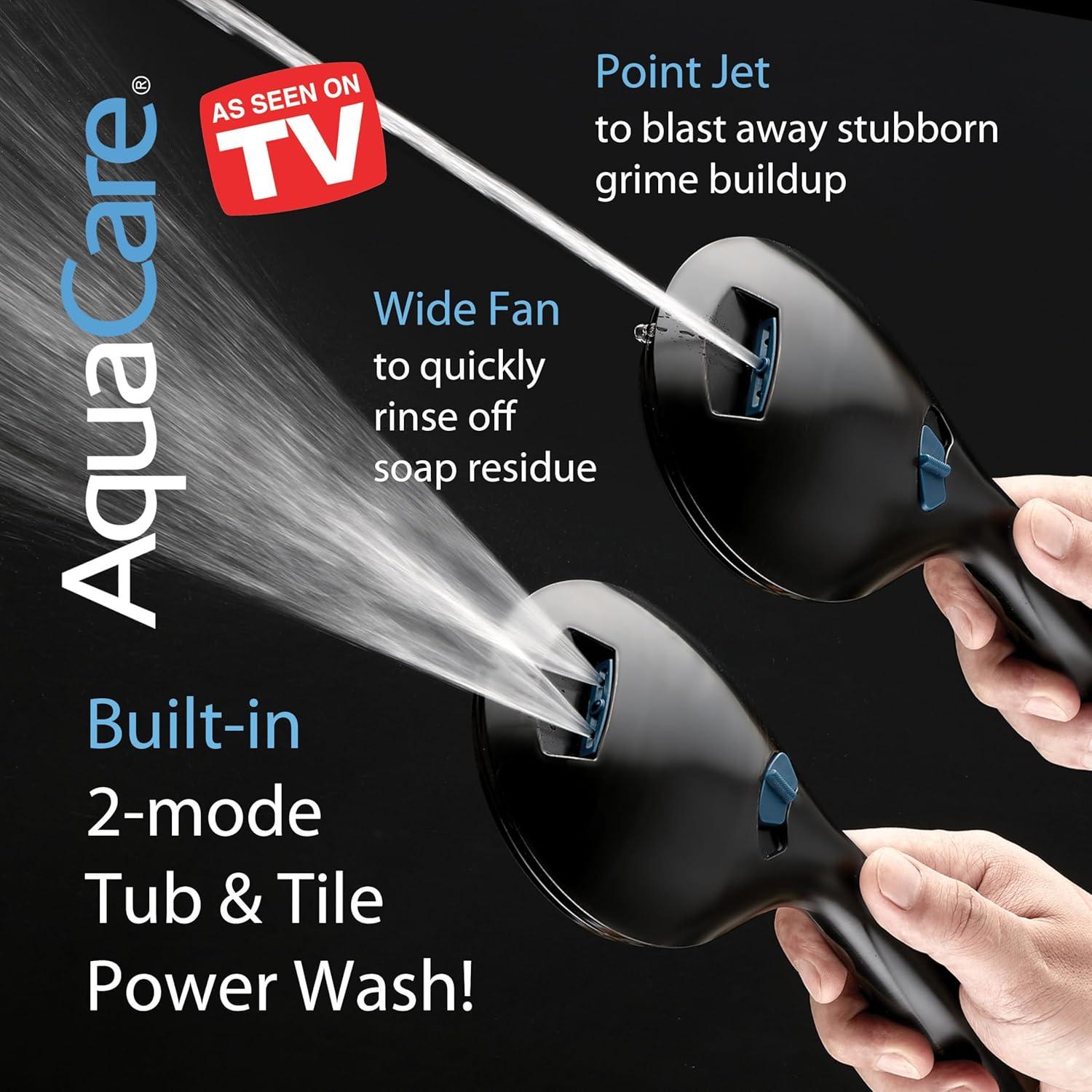 imageHotel Spa AquaCare AsSeenOnTV High Pressure HandheldRain 50mode 3way Shower Head Combo with Adjustable Arm  Anticlog Nozzles Tub ampamp Pet Power Wash 6 ft Hose All Chrome FinishMatte Black