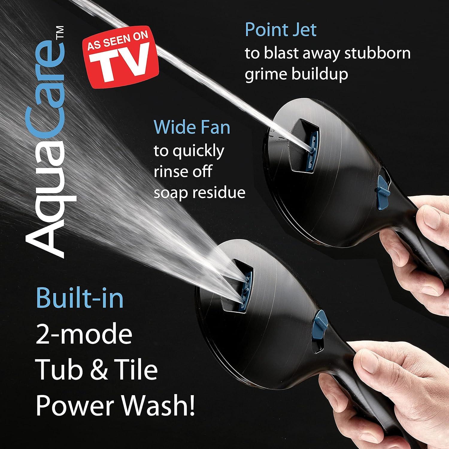 imageHotel Spa AquaCare AsSeenOnTV High Pressure HandheldRain 50mode 3way Shower Head Combo with Adjustable Arm  Anticlog Nozzles Tub ampamp Pet Power Wash 6 ft Hose All Chrome FinishOil Rubbed Bronze