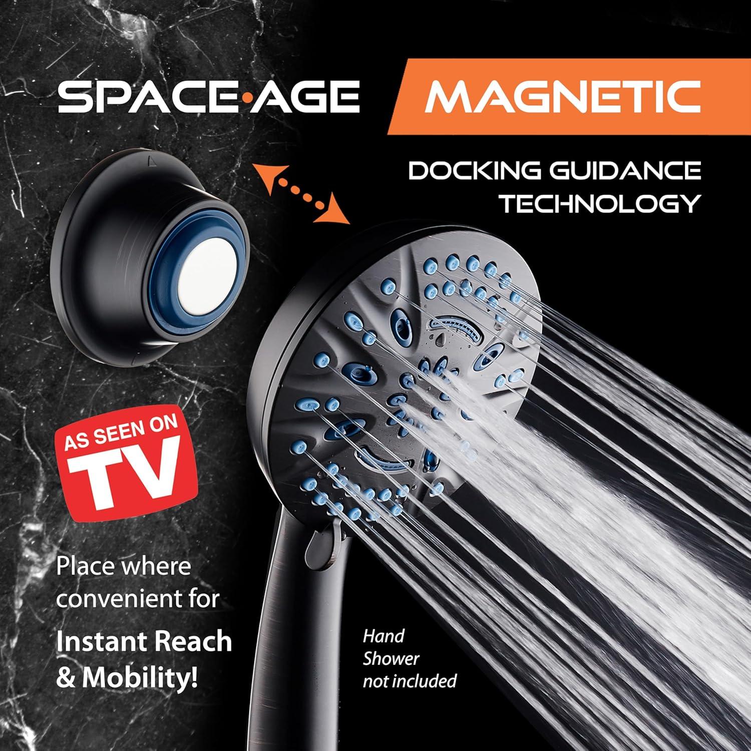 imageMagnetic Docking GoAnywhere Wall Bracket for Magneton Hand Shower ampamp Combo Systems  Instant ampamp Secure Tool Free Mount on Any Bath Tile Tub Glass Door Surface  Top American Brand  ORB Bronze