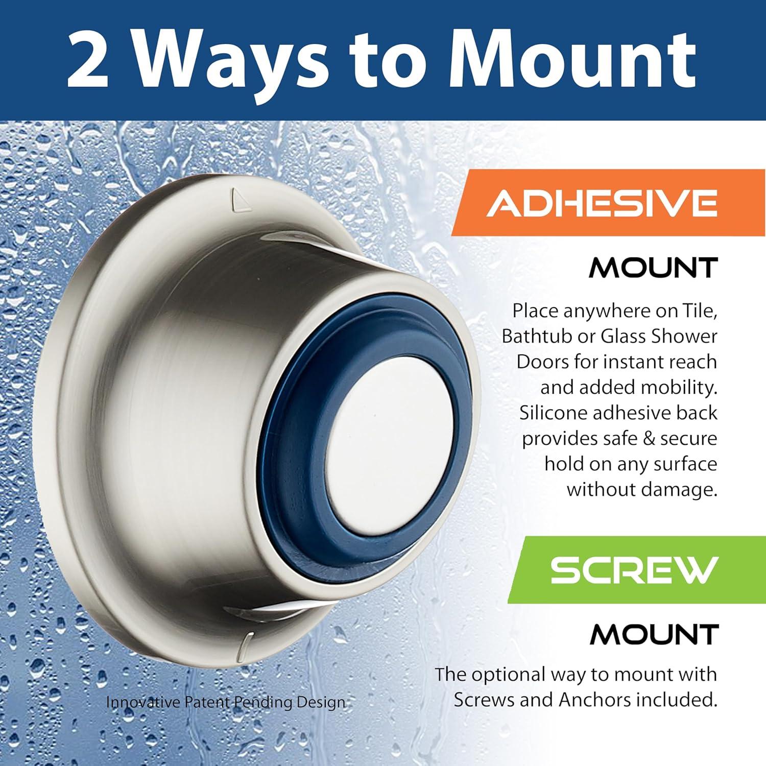 imageMagnetic Docking GoAnywhere Wall Bracket for Magneton Hand Shower ampamp Combo Systems  Instant ampamp Secure Tool Free Mount on Any Bath Tile Tub Glass Door Surface  Top American Brand  Nickel Finish