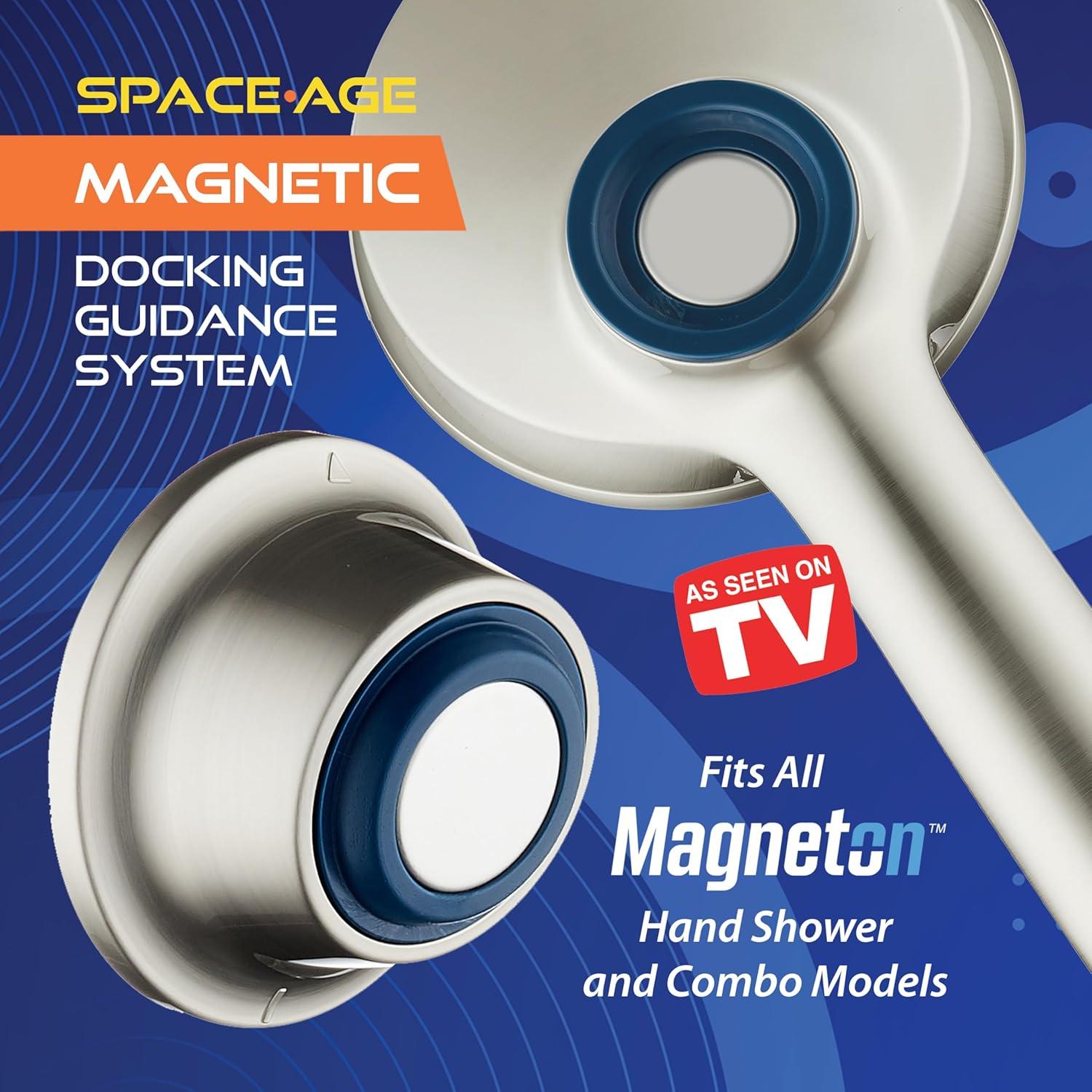 imageMagnetic Docking GoAnywhere Wall Bracket for Magneton Hand Shower ampamp Combo Systems  Instant ampamp Secure Tool Free Mount on Any Bath Tile Tub Glass Door Surface  Top American Brand  Nickel Finish