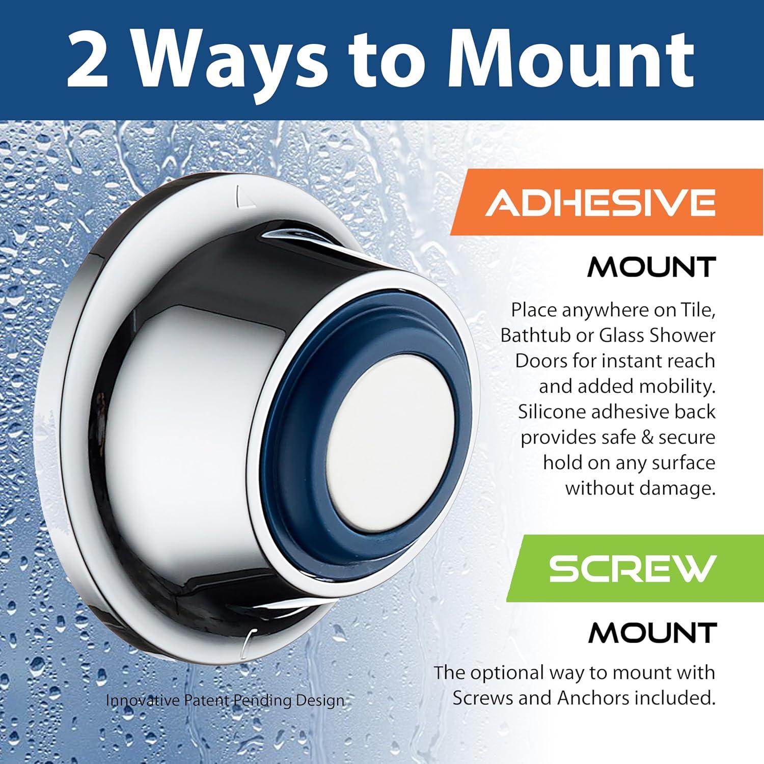 imageMagnetic Docking GoAnywhere Wall Bracket for Magneton Hand Shower ampamp Combo Systems  Instant ampamp Secure Tool Free Mount on Any Bath Tile Tub Glass Door Surface  Top American Brand  Chrome Finish
