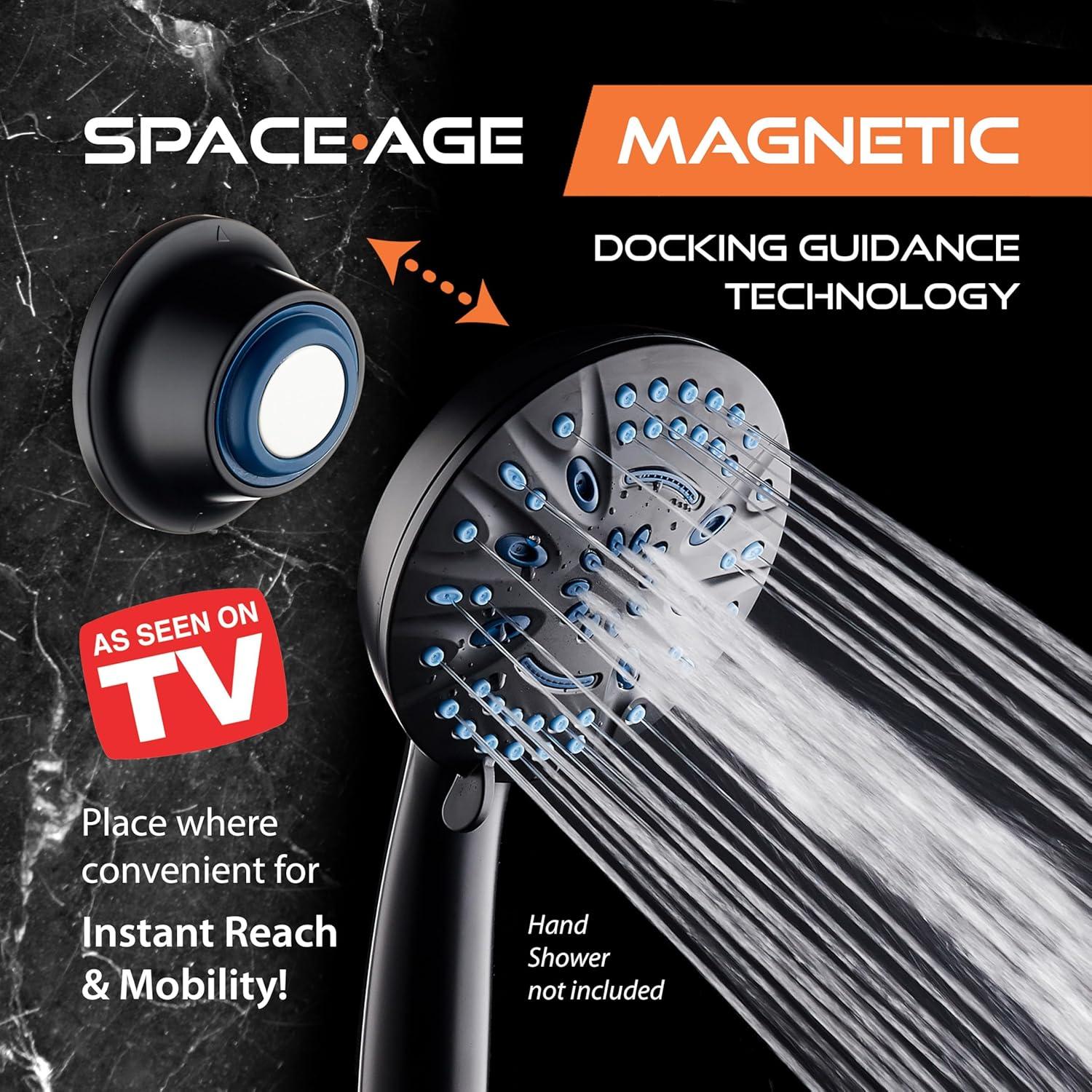 imageMagnetic Docking GoAnywhere Wall Bracket for Magneton Hand Shower ampamp Combo Systems  Instant ampamp Secure Tool Free Mount on Any Bath Tile Tub Glass Door Surface  Top American Brand  Matte Black