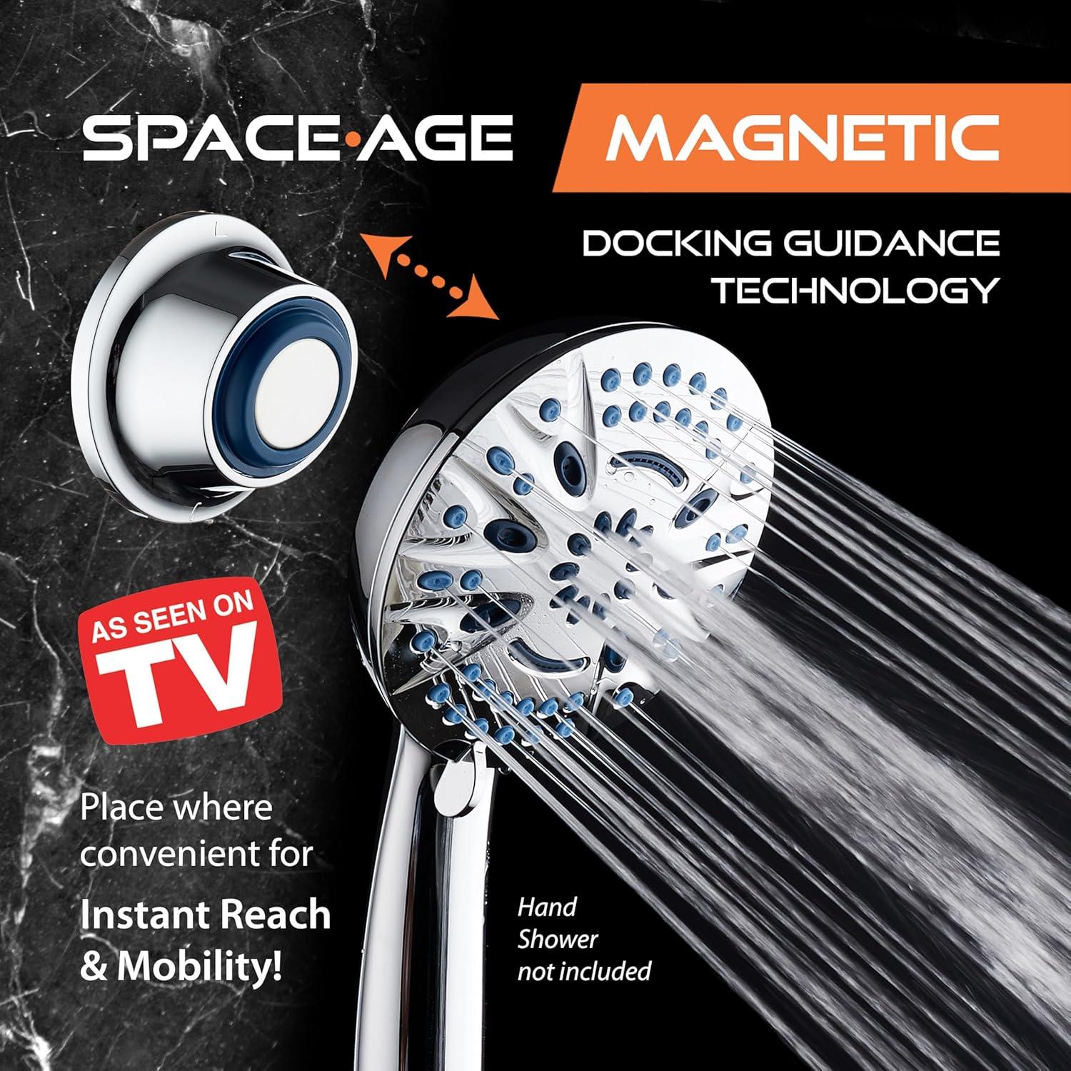 imageMagnetic Docking GoAnywhere Wall Bracket for Magneton Hand Shower ampamp Combo Systems  Instant ampamp Secure Tool Free Mount on Any Bath Tile Tub Glass Door Surface  Top American Brand  Chrome Finish