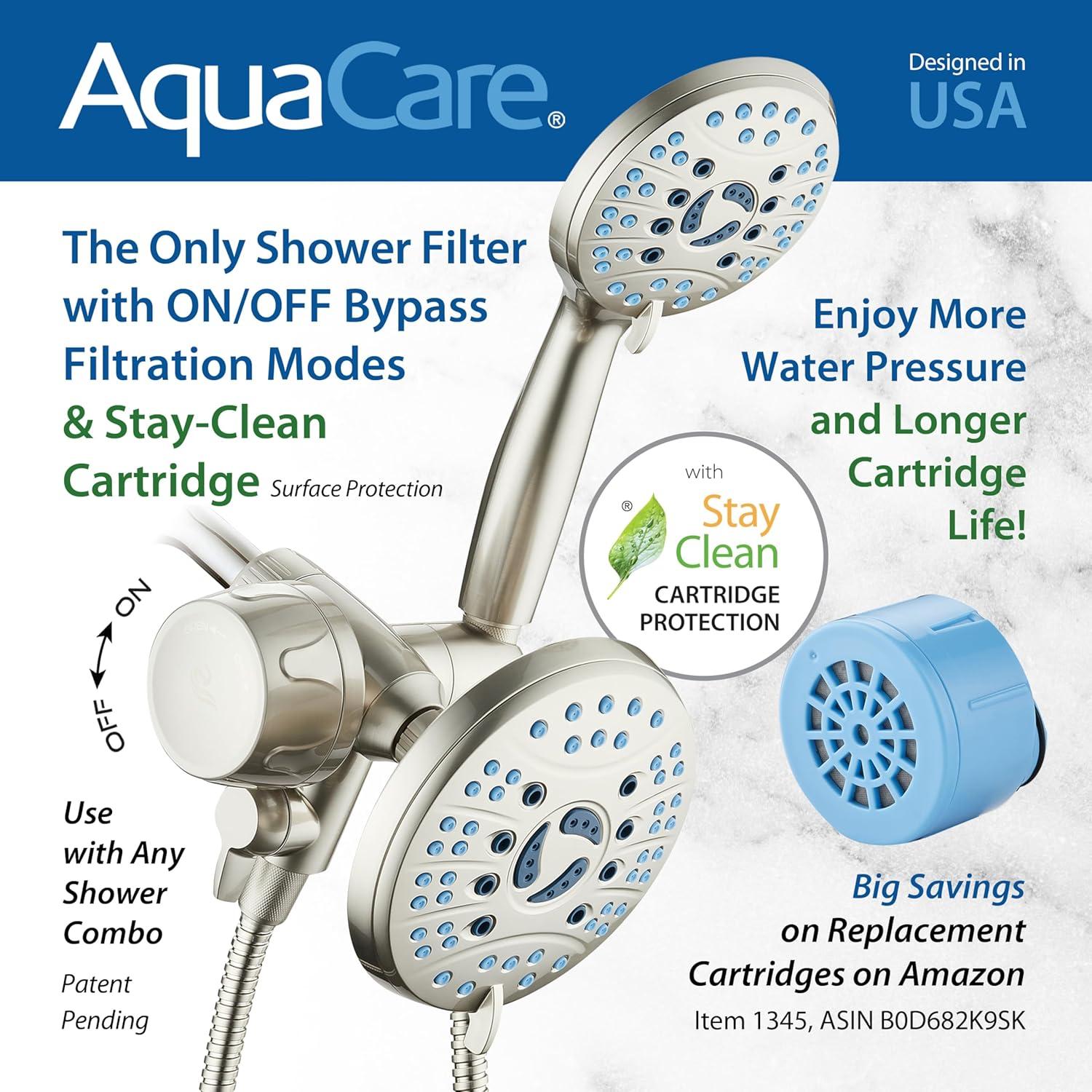 imageSkin ampamp Hair  Worlds Most Advanced Shower Filter for Combos with ONOFF Filtration Modes Instant Cartridge Reload Builtin Water Diverter StayClean Enriched KDF CartridgeChrome FinishSatin Nickel