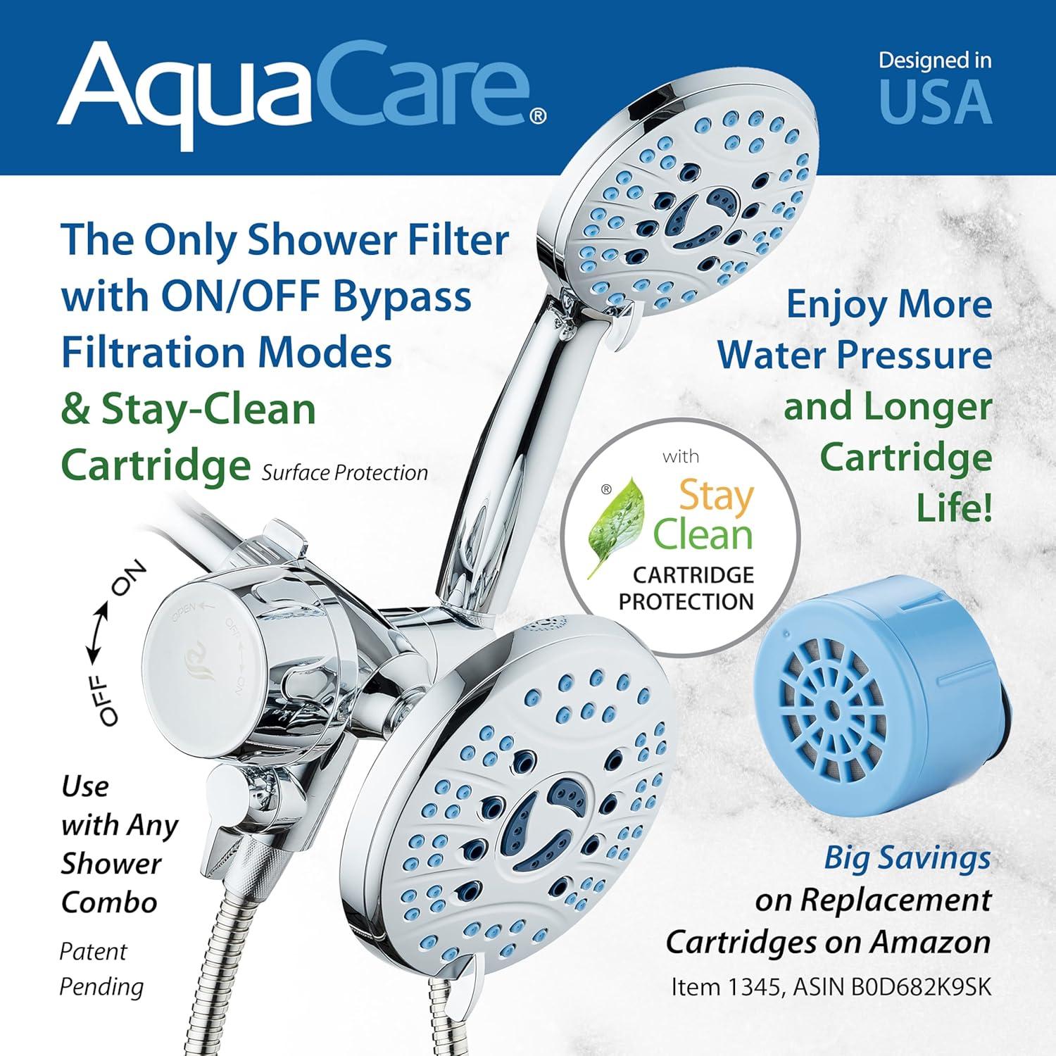 imageSkin ampamp Hair  Worlds Most Advanced Shower Filter for Combos with ONOFF Filtration Modes Instant Cartridge Reload Builtin Water Diverter StayClean Enriched KDF CartridgeChrome FinishChrome