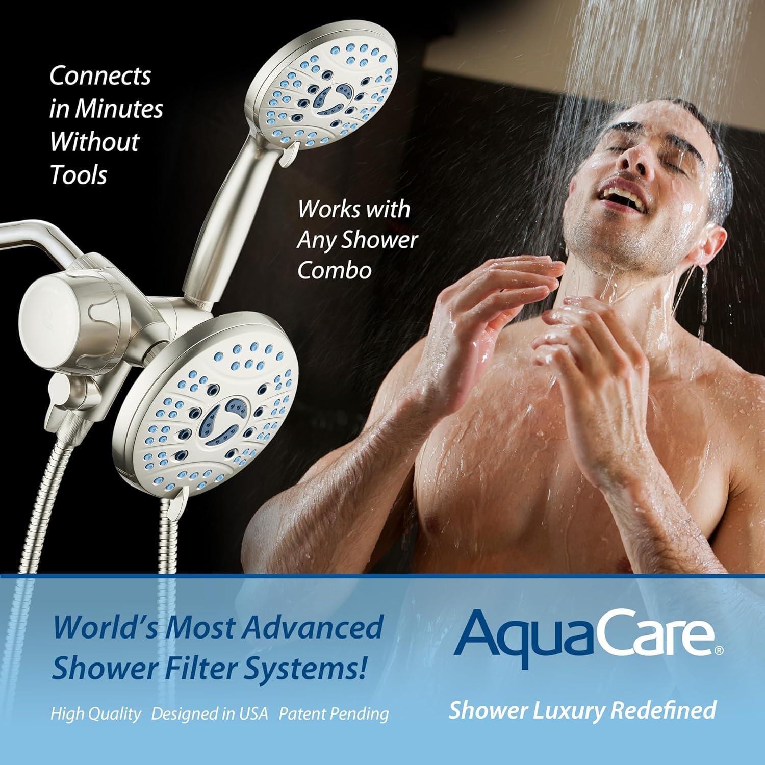 imageSkin ampamp Hair  Worlds Most Advanced Shower Filter for Combos with ONOFF Filtration Modes Instant Cartridge Reload Builtin Water Diverter StayClean Enriched KDF CartridgeChrome FinishSatin Nickel