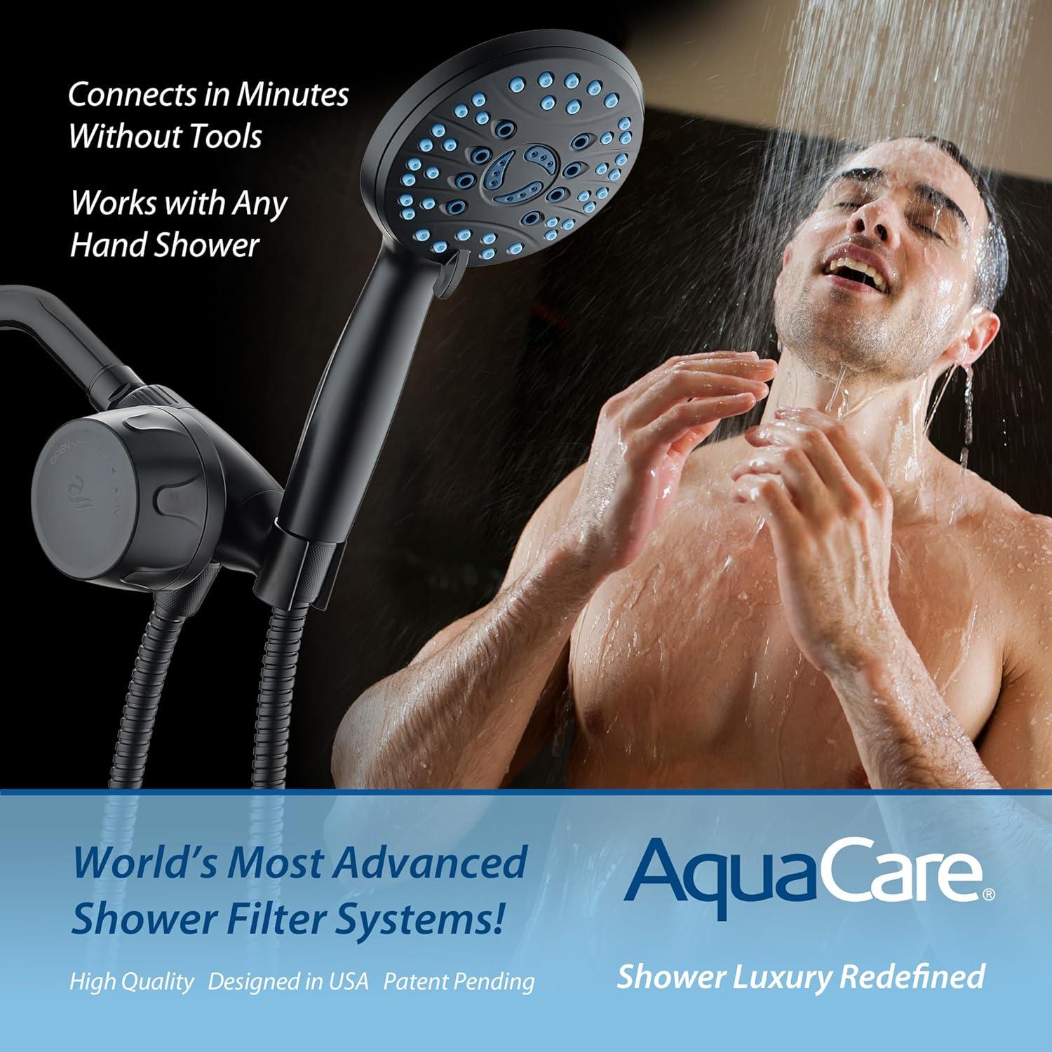 imageSkin ampamp Hair  Worlds Most Advanced Shower Filter for Combos with ONOFF Filtration Modes Instant Cartridge Reload Builtin Water Diverter StayClean Enriched KDF CartridgeChrome FinishMatte Black