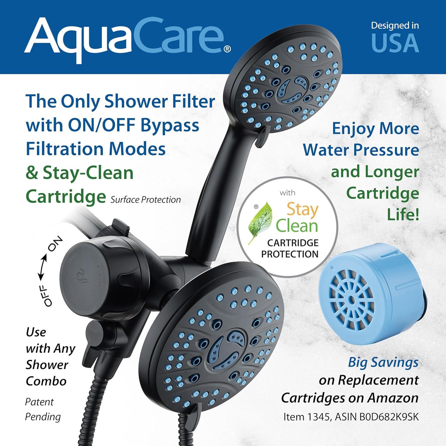 imageSkin ampamp Hair  Worlds Most Advanced Shower Filter for Combos with ONOFF Filtration Modes Instant Cartridge Reload Builtin Water Diverter StayClean Enriched KDF CartridgeChrome FinishMatte Black