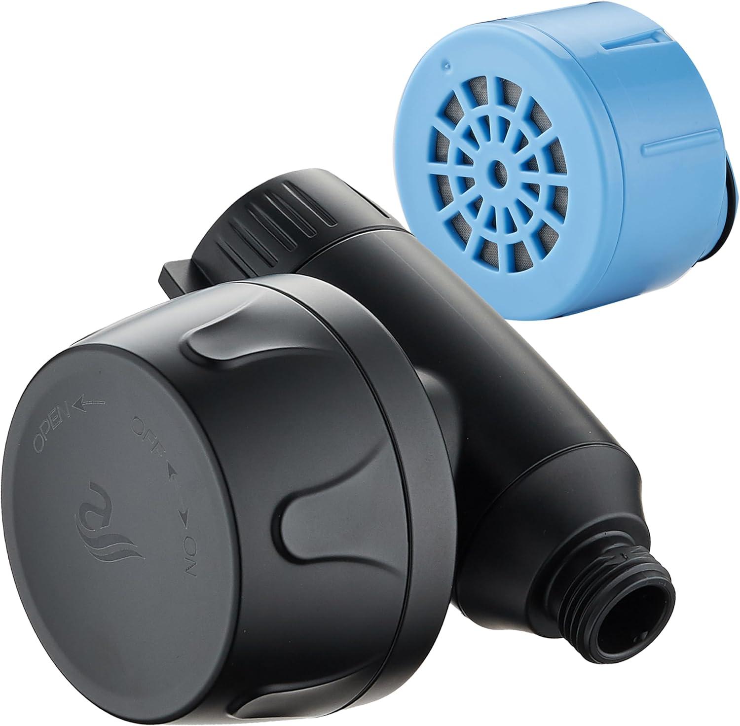 imageSkin ampamp Hair  Worlds Most Advanced Shower Filter for Combos with ONOFF Filtration Modes Instant Cartridge Reload Builtin Water Diverter StayClean Enriched KDF CartridgeChrome FinishMatte Black