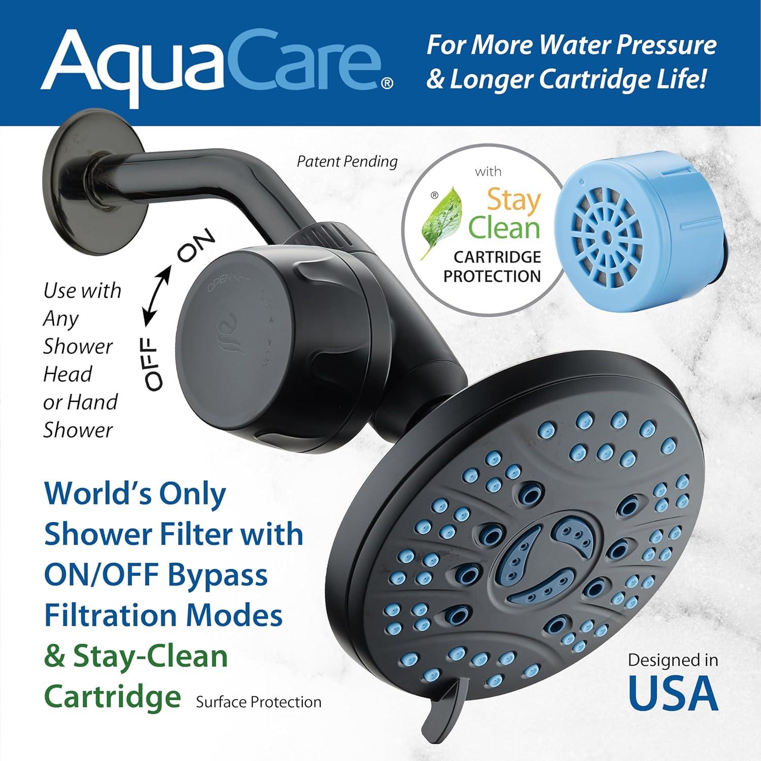 imageSkin ampamp Hair  Worlds Most Advanced Shower Filter for Combos with ONOFF Filtration Modes Instant Cartridge Reload Builtin Water Diverter StayClean Enriched KDF CartridgeChrome FinishMatte Black