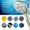 imageAquaCare High Pressure 10 Spray Mode Filtered Showerhead  Handheld Shower Head Filters Chlorine to Heal Dry Skin Revive Hair  Dual Power Wash Cleans Tub Tile Pets  Hard Water Softener BlackSatin Nickel