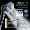imageAquaCare High Pressure 10 Spray Mode Filtered Showerhead  Handheld Shower Head Filters Chlorine to Heal Dry Skin Revive Hair  Dual Power Wash Cleans Tub Tile Pets  Hard Water Softener BlackMatte Black