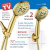 imageAquaCare High Pressure 8mode Handheld Shower Head  Anticlog Nozzles Builtin Power Wash to Clean Tub Tile ampamp Pets Extra Long 6 ft Stainless Steel Hose Wall ampamp Overhead BracketsModern Gold