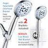 imageAquaCare High Pressure 8mode Handheld Shower Head  Anticlog Nozzles Builtin Power Wash to Clean Tub Tile ampamp Pets Extra Long 6 ft Stainless Steel Hose Wall ampamp Overhead BracketsChrome