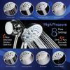 imageAquaCare Magneton 8setting Magnetic Docking Hand Shower with Builtin Shower Filter  ONOFF Filtration Modes Instant Cartridge Reload StayClean KDF Cartridge 6 ft Steel Hose Satin NickelChrome