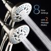imageAquaCare Magneton 8setting Magnetic Docking Hand Shower with Builtin Shower Filter  ONOFF Filtration Modes Instant Cartridge Reload StayClean KDF Cartridge 6 ft Steel Hose Satin NickelSatin Nickel