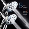 imageAquaCare Magneton 8setting Magnetic Docking Hand Shower with Builtin Shower Filter  ONOFF Filtration Modes Instant Cartridge Reload StayClean KDF Cartridge 6 ft Steel Hose Satin NickelChrome
