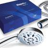imageAquaCare Magneton 8setting Magnetic Docking Hand Shower with Builtin Shower Filter  ONOFF Filtration Modes Instant Cartridge Reload StayClean KDF Cartridge 6 ft Steel Hose Satin NickelChrome