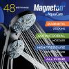 imageAquaCare Magneton HighPressure 48mode Luxury 3way Combo System with Magnetic Guidance Docking Giant Rain ampamp Handheld Shower Head Hygienic Jets and 6 ft Stainless Steel Hose Matte Black FinishMatte Black