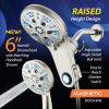 imageAquaCare Magneton HighPressure 48mode Luxury 3way Combo System with Magnetic Guidance Docking Giant Rain ampamp Handheld Shower Head Hygienic Jets and 6 ft Stainless Steel Hose Matte Black FinishSatin Nickel