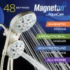 imageAquaCare Magneton HighPressure 48mode Luxury 3way Combo System with Magnetic Guidance Docking Giant Rain ampamp Handheld Shower Head Hygienic Jets and 6 ft Stainless Steel Hose Matte Black FinishSatin Nickel